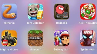Mighty Micros,Red Ball 4,Subway Surf,Tom Gold Run,Slither.io,Spiderman Unlimited,Kick The Buddy screenshot 3