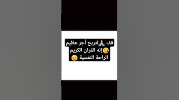 قف 🙏لتربح أجر عظيم 😘إنه القران الكريم الراحة النفسية ☺️ #قران_كريم #الله