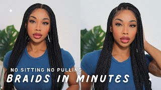 THE QUICKEST BRAIDS YOU'LL EVER HAVE! EASY BOX BRAID WIG! TANGLE FREE BOHO CURLS FT JALIZA BRAIDS