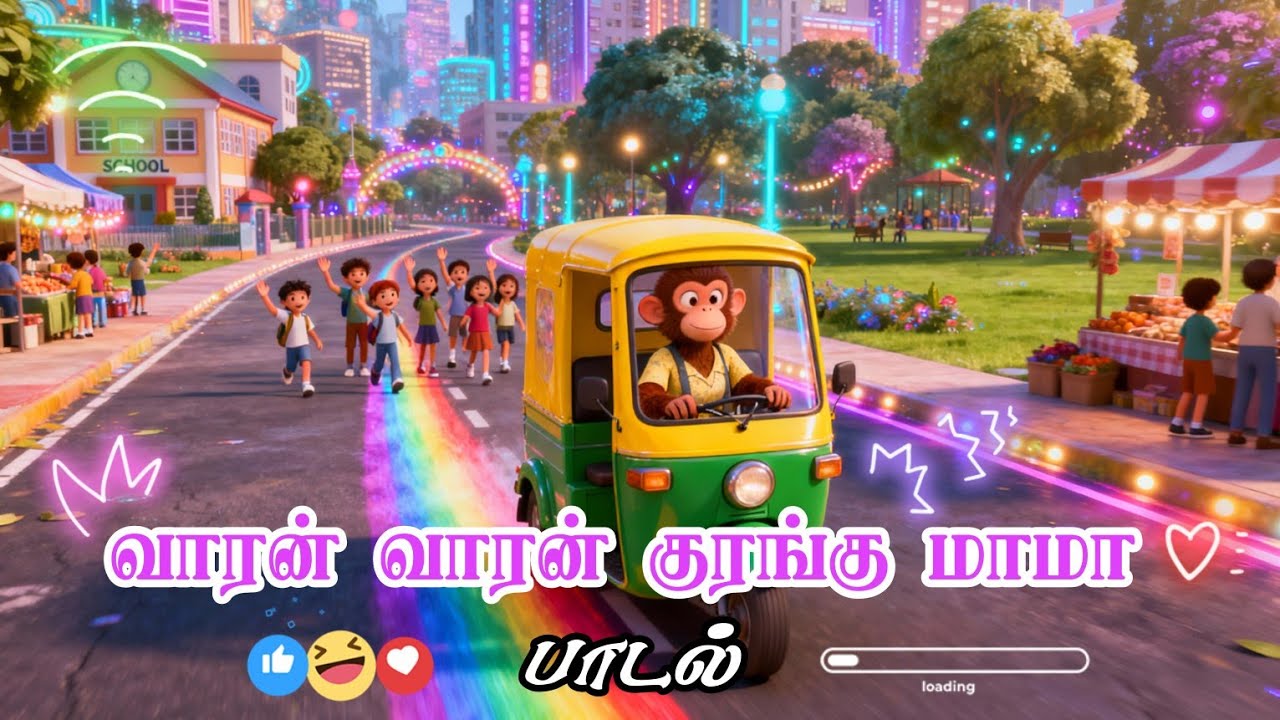 குரங்கு மாமா ஆட்டோ ஜாலி ரைடு 🚗🐵 | Funny Tamil Kids Rhymes Song ...