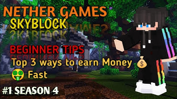 Nether Games Skyblock Season 4 PART #1 How to earn money in nethergames skyblock
