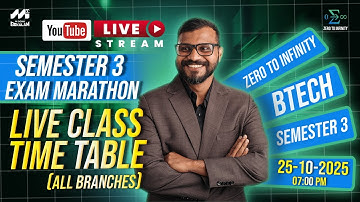 B.Tech S3 Exam Marathon | Live Class Timetable (All Branches) | Zero to Infinity | MSIGMA Gokulam