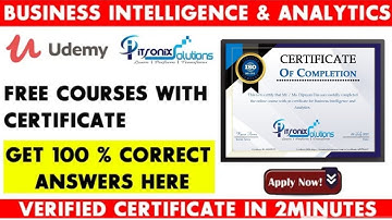 Business Intelligence & Analytics Quiz Certificate | Power BI Free Courses | Certificate in 2 Minute