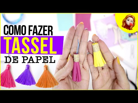 DIY como fazer Tassel de papel super fácil | Enfeitinho fofo para seus trabalhos artesanais