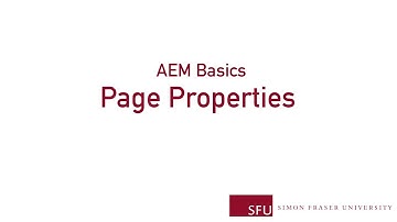 AEM Basics: Page Properties
