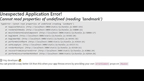 Unexpected Application Error! Cannot read properties of undefined (reading 