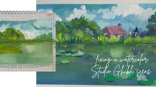 Beginner Painter Series 🎨 fixing a watercolor Ghibli scene