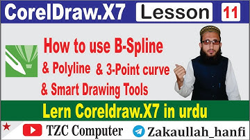 How to use B-Spline & Polyline & 3-Point Curve & Smart drawing Tools in Coreldraw x7 / #TZCComputer