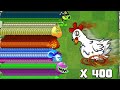PvZ2 Random Pair Plants Max Level vs 400 Zombie Chicken - Who Will WIn ?