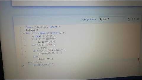 Collections.deque() Hackerrank solutions python