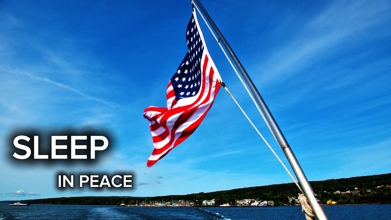 “American Flag Waves 🇺🇸 + Water Sounds | 1 Hour Relaxing Ambience for Sleep, Peace & Pride”