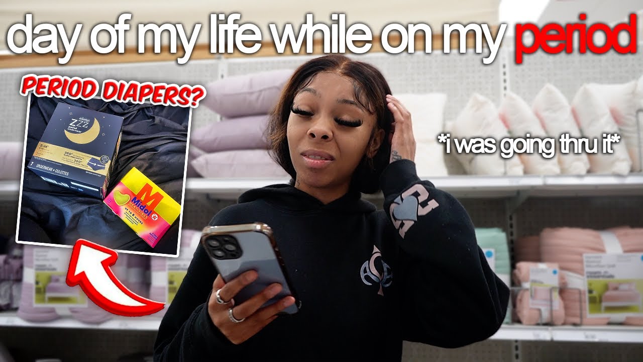 spend the day with me ON MY PERIOD *i bought period diapers* YouTube