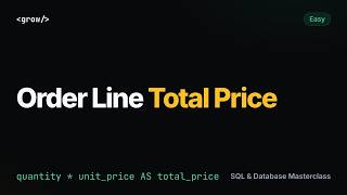 Order Line Total Price | SQL Interview Question (Arithmetic, NUMERIC) | GrowAsEngineers