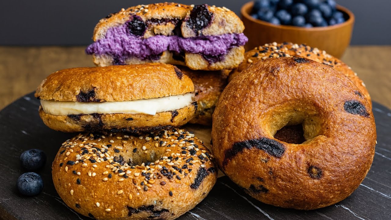 Healthy Blueberry Bagels 🥯 No Sugar, High Protein & Low Carb!