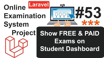 Show FREE & PAID Exams on Student Dashboard in Online Examination System Project in Laravel #53