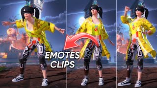 PUBG EMOTES PACK IN NEW LOBBY 🥵| 4K QUALITY FREE EMOTES CLIPS FOR EDIT 🔥| UNEDIT EMOTES CLIPS
