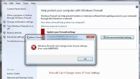 Repair "windows Firewall Can