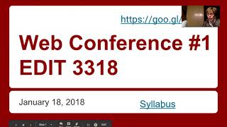 EDIT Web Conference #1 Modules 1-4 Spring 18