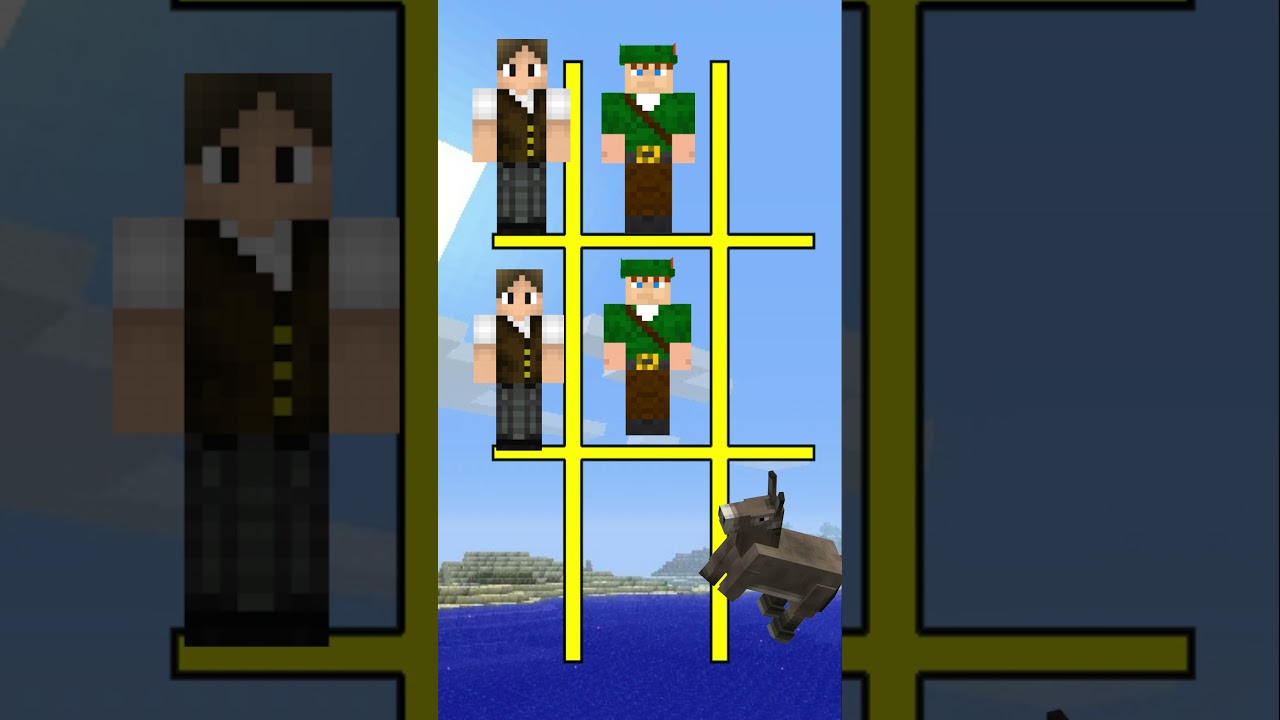 ATHOS X ROBIN HOOD: QUEM VAI VENCER ESTE JOGO DA VELHA  MINECRAFT?#shorts#minecraft 