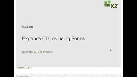 Expense Claims with K2 blackpearl and K2 smartforms