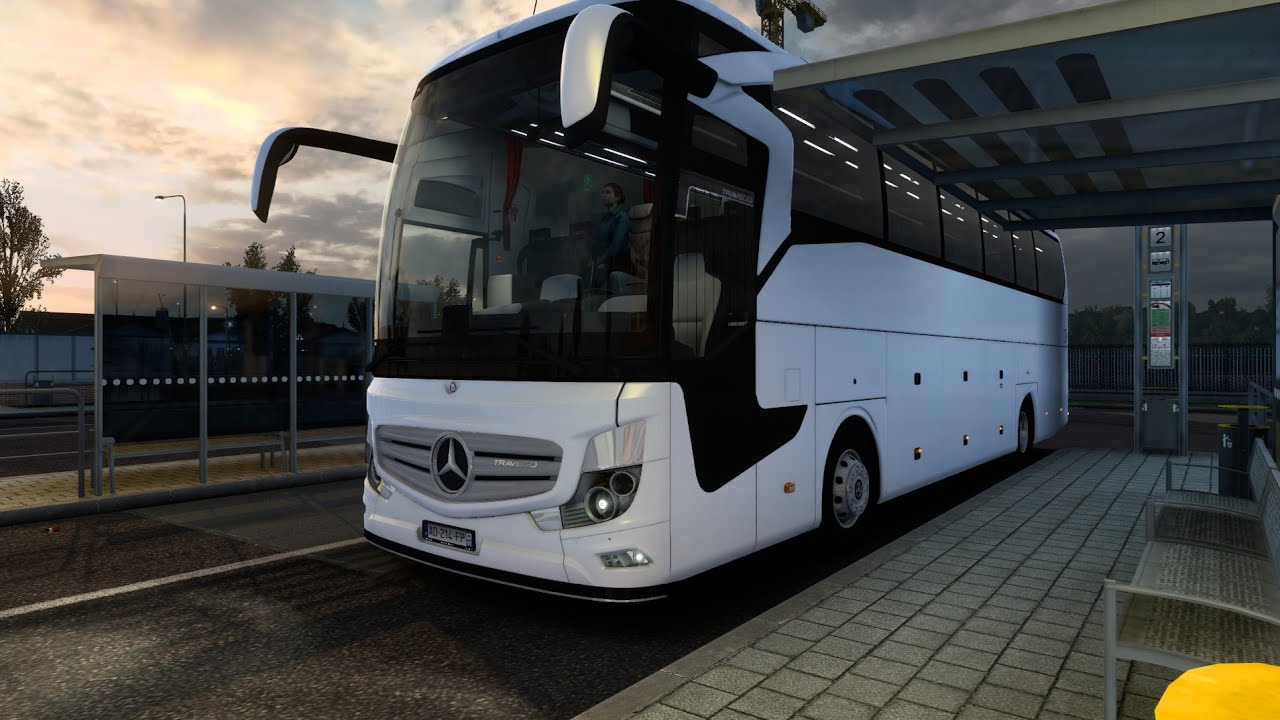 Euro Truck Simulator 2 - Mercedes-Benz Travego 15 SHD | Logitech g29 gameplay