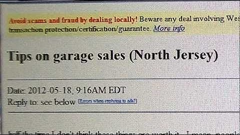 Tips on Garage Sales. A Dramatic Reading of a Funny Craigs List Ad.