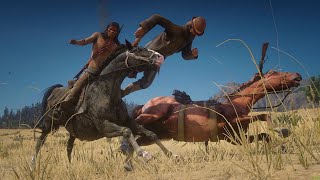 NATIVE AMERICAN Horse FALLS and CRASHES in Red Dead Redemption 2 PC ✪ Vol 22