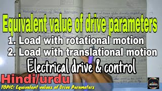 Equivalent Value of Drive Parameters | Load with Rotational Motion | Load with Translational Motion