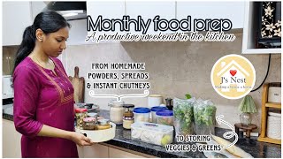 Monthly meal prep | From homemade powders, spreads, instant chutney mix to storing vegetables