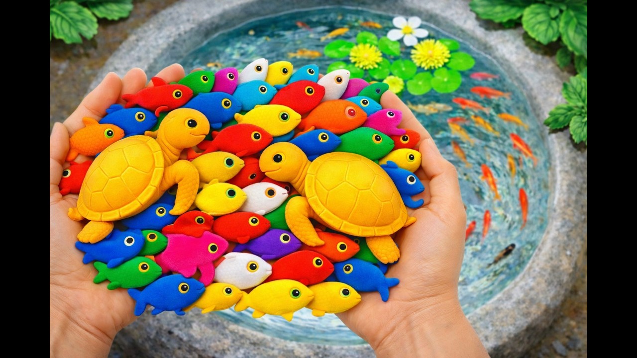 Catch and Release in Mini Pond | Beautiful Koi & Baby Turtle