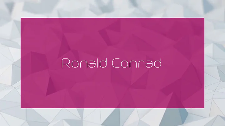 Ronald Conrad - appearance