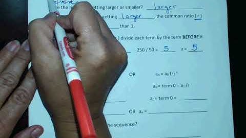 Geometric Sequence r greater than 1