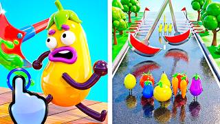 Modern Primary Paints Fruit Racing 3D - Crowd Fruit Run - iOS Android GamePlay #10 screenshot 4