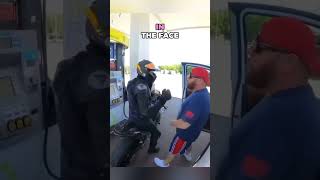 Crazy Gas Station Brawl Between Bikers And Dodge Driver