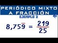 Convertir decimal periódico mixto a fracción | Ejemplo 2