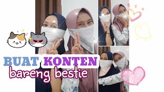 Di pakein Masker saputangan  berlapis kreasi 👭 + pakein temen Spt😉 #challengen