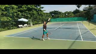 Tennis after 3-month break. Practice with Alberto