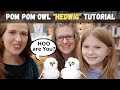 DIY Pom Pom Owl Tutorial - Looks like a Baby Hedwig from Harry Potter!