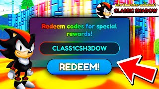 Trying Secret Codes in Sonic Speed Simulator.. Free Classic Shadow?! (Roblox) screenshot 3