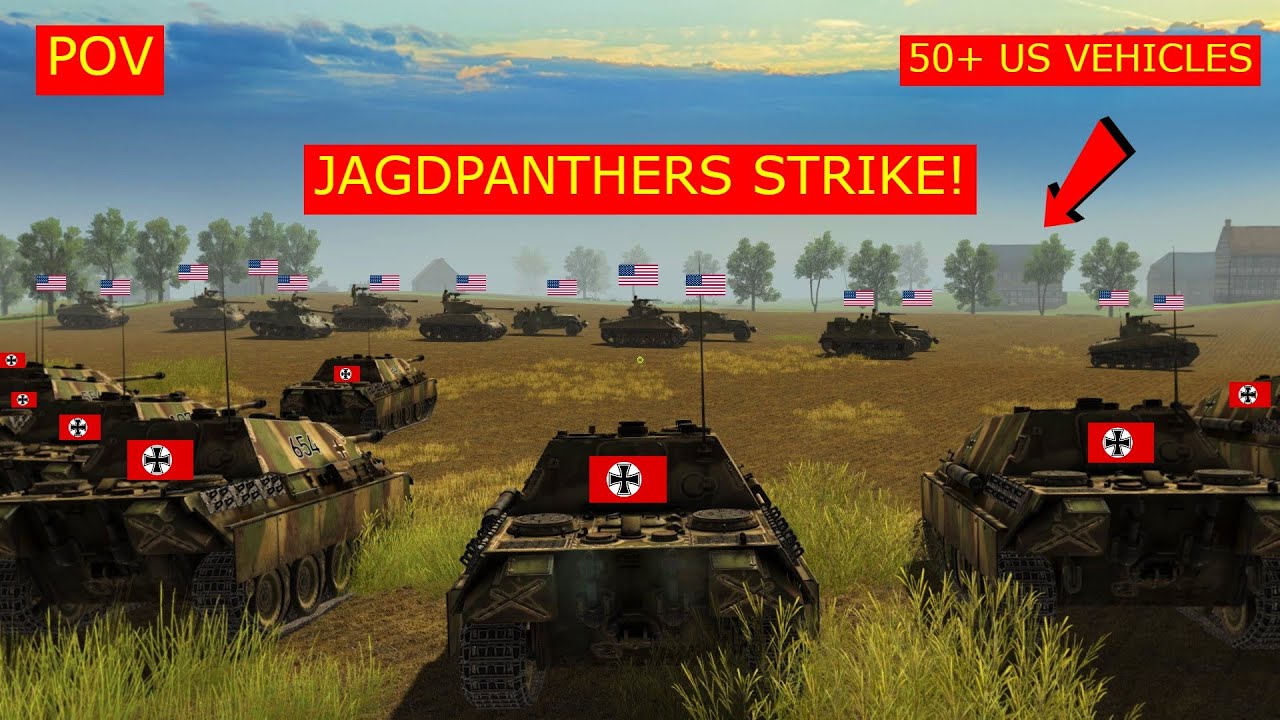 10 INSANE Jagdpanthers POV Ambush on 50+ US Convoy Vehicles! | Gates of Hell
