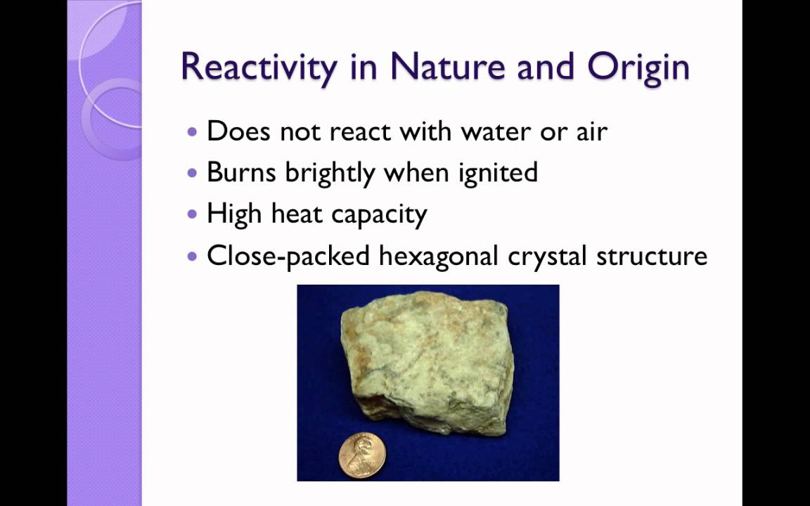 Chemwiki Elemental Minute Beryllium Chemical Properties Youtube