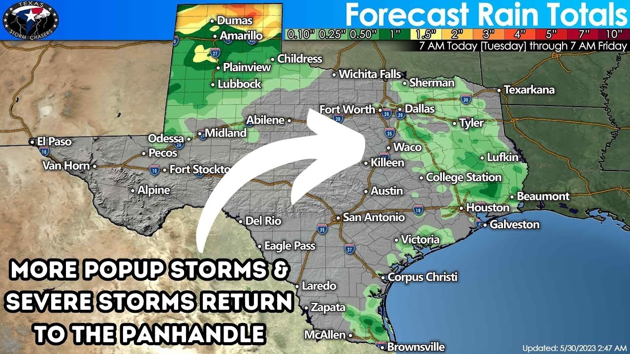 Fewer storms today; heavy storms returning to West Texas - YouTube