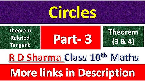 Circles | Class 10th Maths | R D Sharma Solution | Dhanpat Rai Publication | Chapter 8 | Part 3
