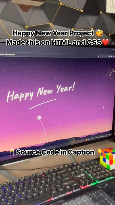 Happy New Year Project 🎉 ✨️ in HTML CSS and JavaScript #htmlcssjavascript #code