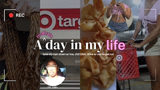 a realistic day in my life | take my hair down w me, chit chat, drive w me + target run