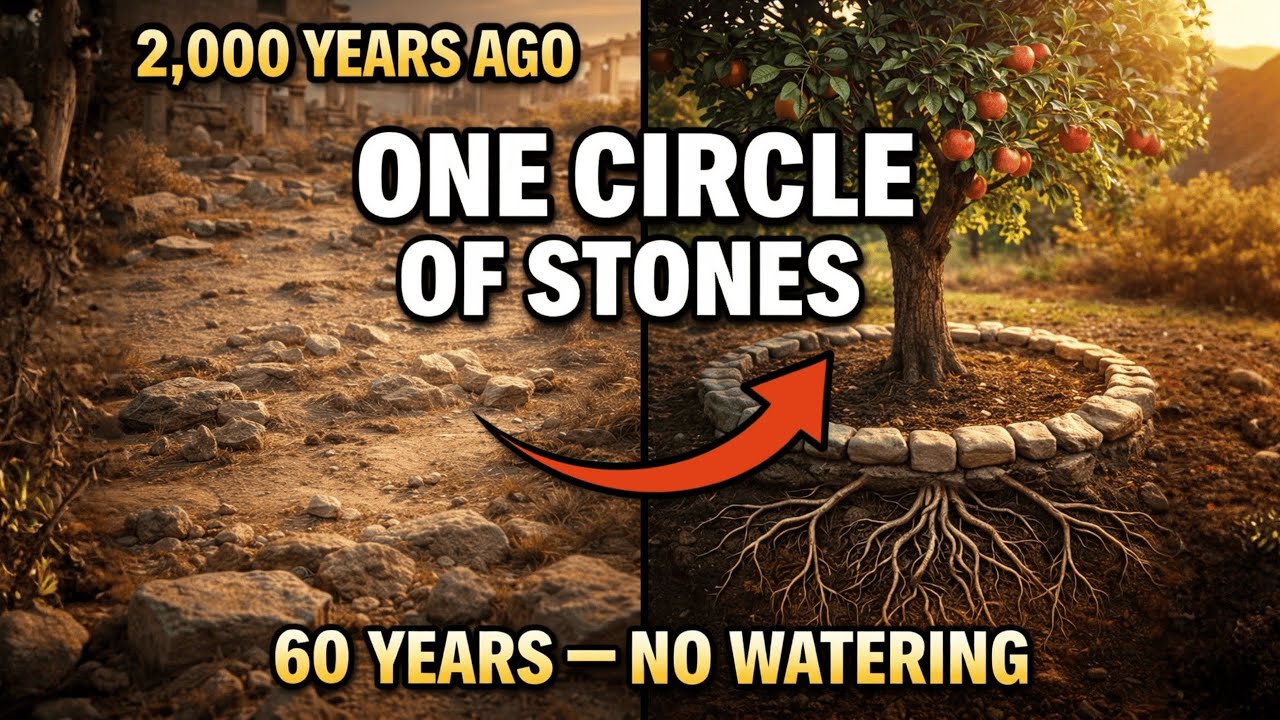 Один круг из камней = 60 лет без полива — это дерево доказало то, что знали римляне 2000 лет назад.