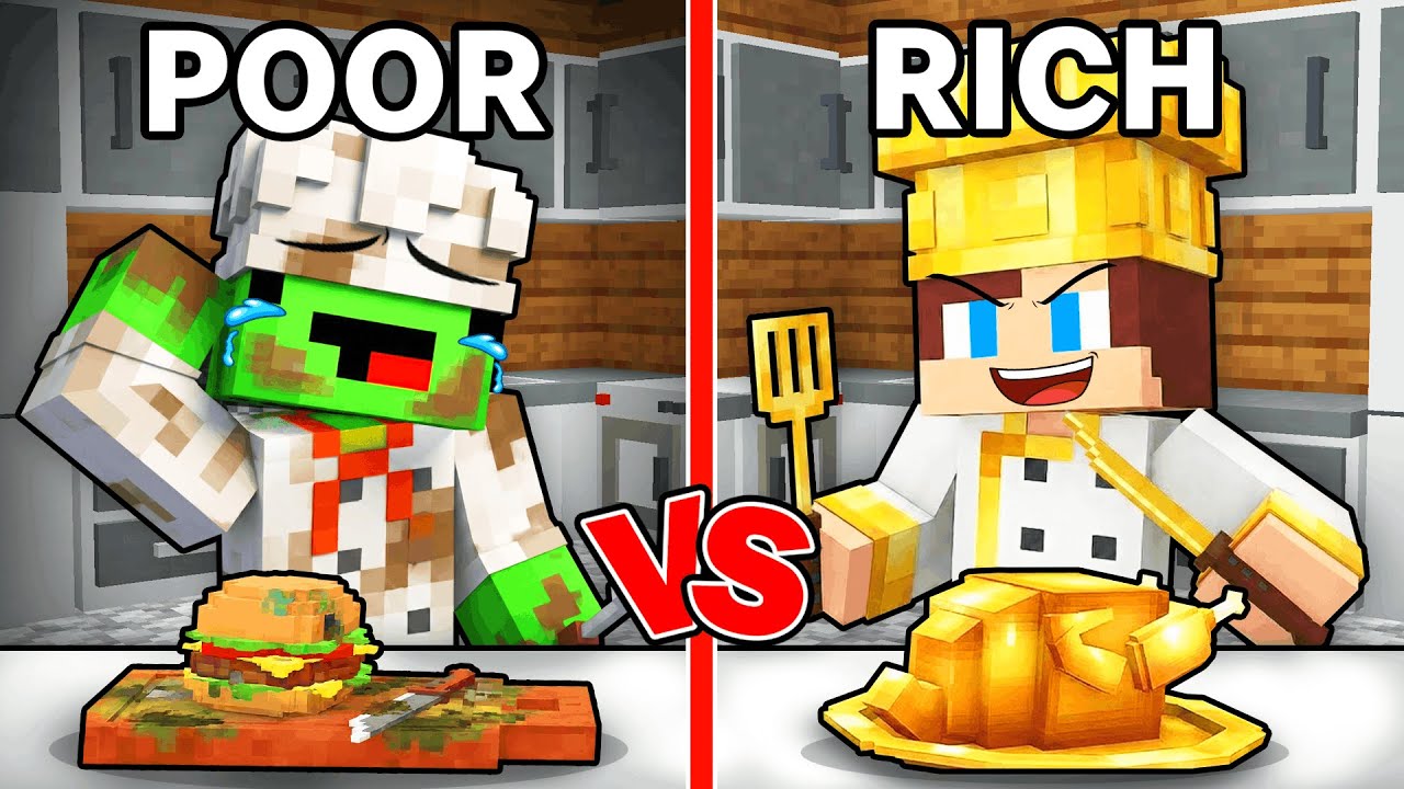 Mikey Poor VS JJ Rich Chef Cooking Battle in Minecraft - Maizen