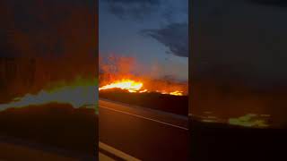Fogo em beiras de estrada sertão da Paraíba.