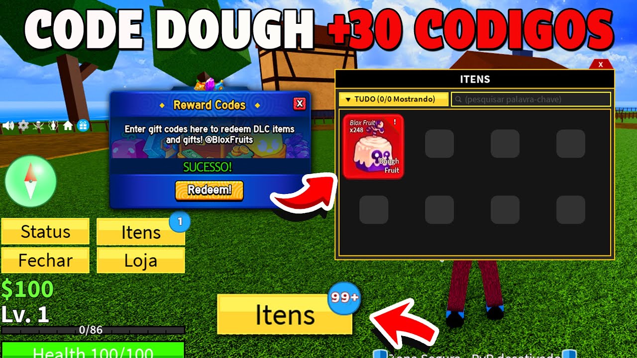 SAIU!! NOVO CODIGO DA FRUTA DOUGH NO BLOX FRUITS! blox fruit code 