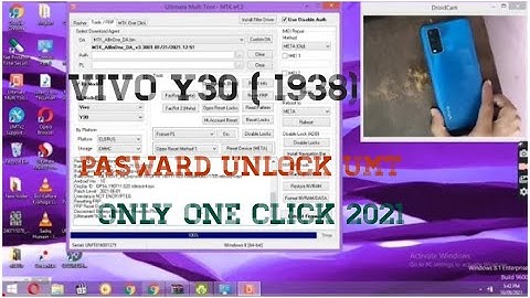 Vivo Y30 (Vivo 1938) Pin/Pattern Unlock With UMT MTK One Click & FRP Bypass With PC Latest Trick